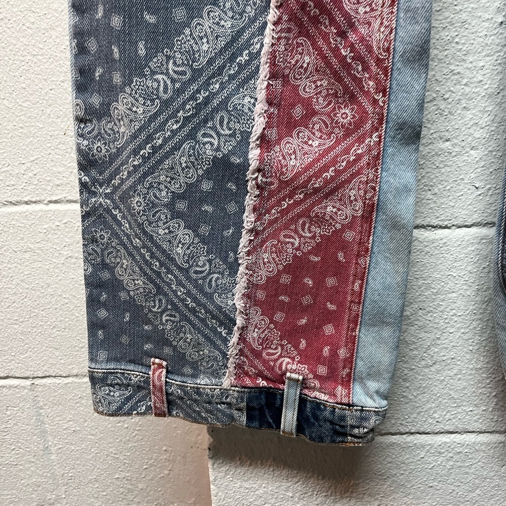 Revice Patchwork Women Jeans - Red and Blue Size 26 - Picture 2 of 6